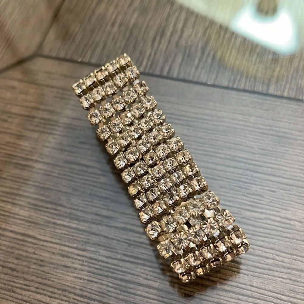 Vintage Wide Rhinestone Bracelet - Picture 16 of 16
